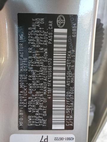 2016 TOYOTA CAMRY LE - 4T1BF1FK1GU569170