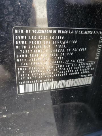 2018 VOLKSWAGEN TIGUAN S - 3VV1B7AX5JM106558