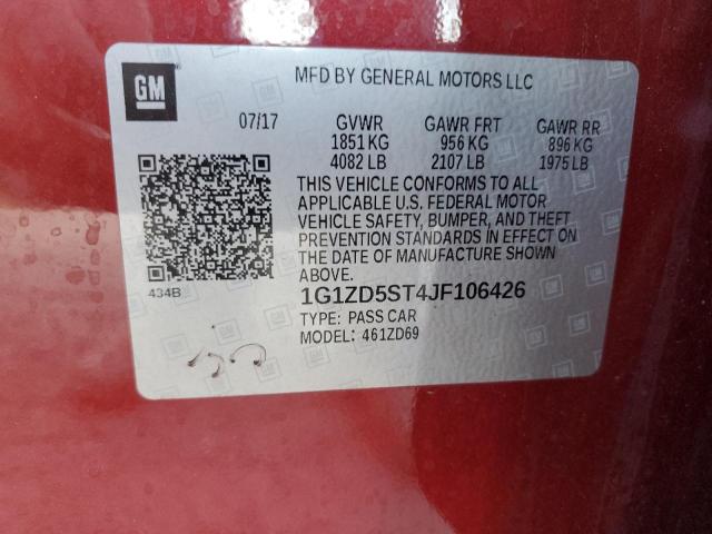 2018 CHEVROLET MALIBU LT - 1G1ZD5ST4JF106426