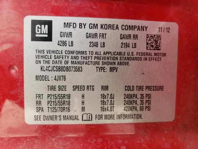 VIN KL4CJCSB8DB073583 2013 Buick Encore no.13