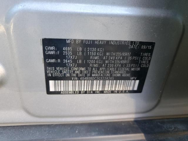 2016 SUBARU OUTBACK 2. - 4S4BSBDC2G3228265