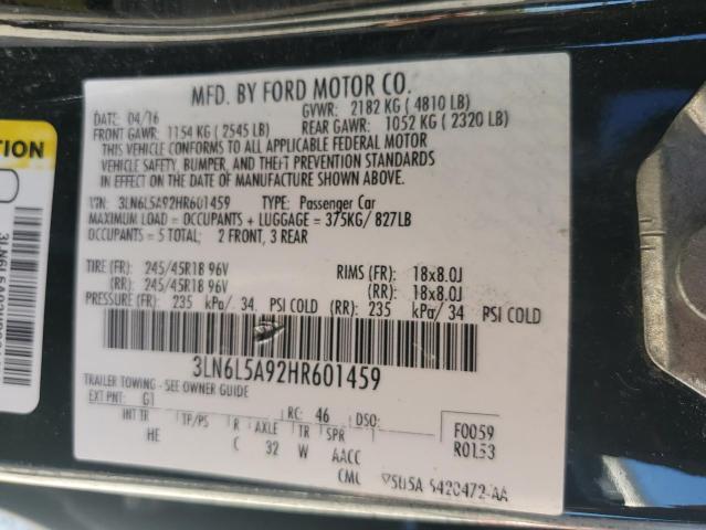 2017 LINCOLN MKZ PREMIE - 3LN6L5A92HR601459