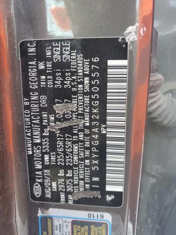 2019 KIA SORENTO L - 5XYPG4A32KG505576