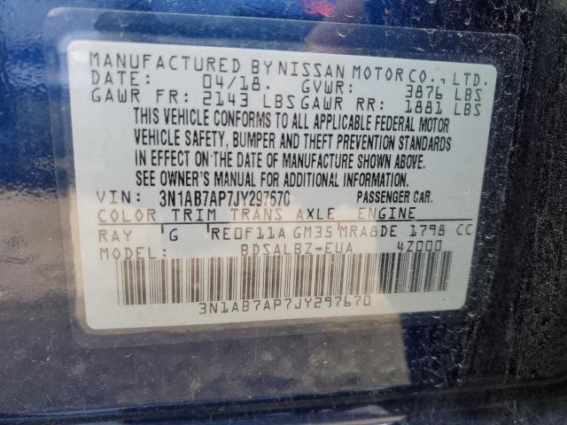 2018 NISSAN SENTRA S - 3N1AB7AP7JY297670