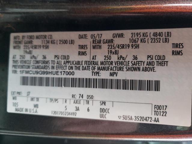 2017 FORD ESCAPE SE - 1FMCU9G99HUE17000