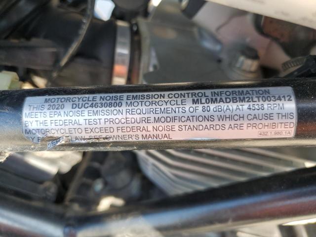 2020 DUCATI MONSTER 79 ML0MADBM2LT003412