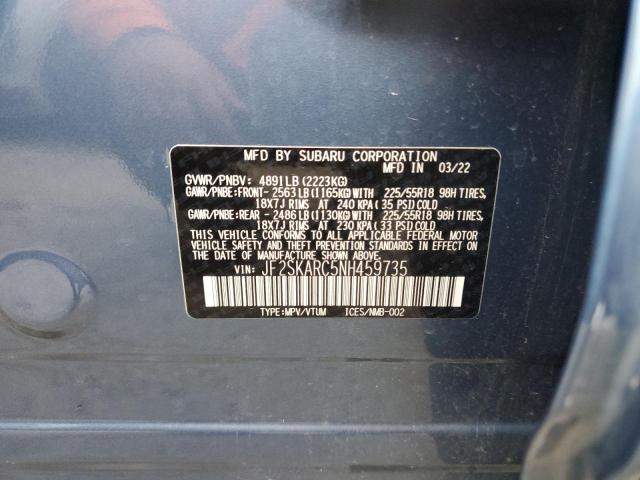 2022 SUBARU FORESTER JF2SKARC5NH459735
