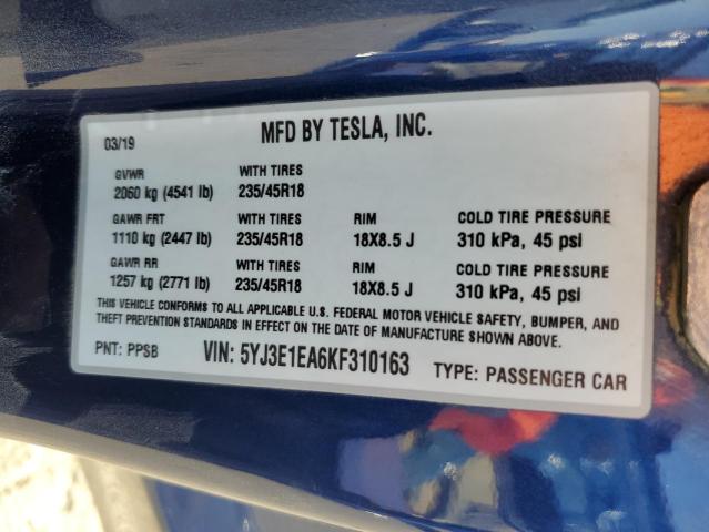2019 TESLA MODEL 3 - 5YJ3E1EA6KF310163