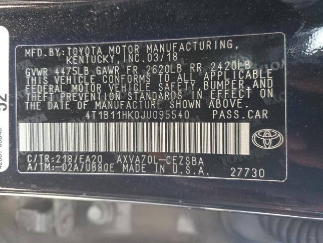 VIN 4T1B11HK0JU095540 2018 Toyota Camry, L no.13