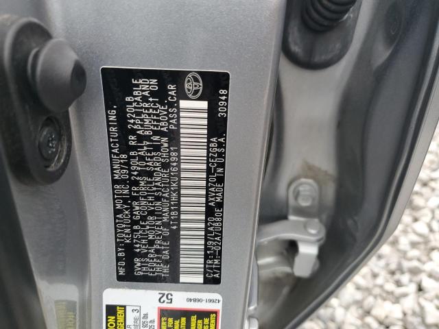 2019 TOYOTA CAMRY L - 4T1B11HK1KU164981