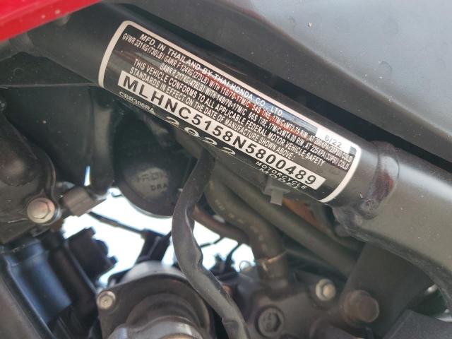 2022 HONDA CBR300 RA MLHNC5158N5800489