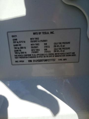 VIN 5YJYGDEF5MF277737 2021 Tesla MODEL Y no.12