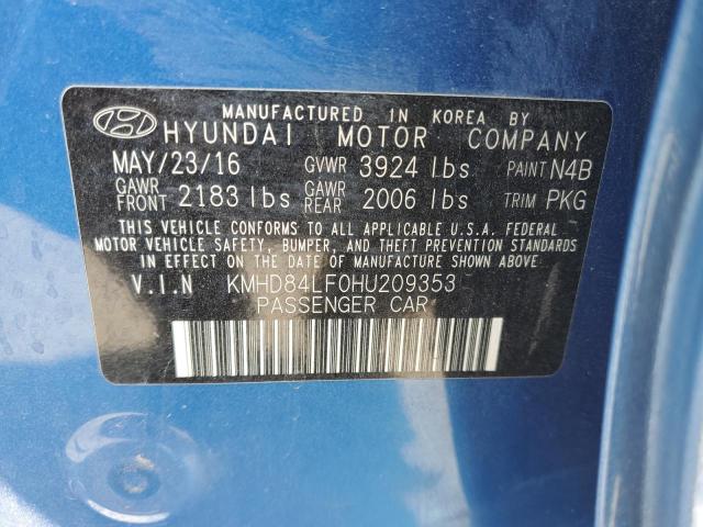 2017 HYUNDAI ELANTRA SE - KMHD84LF0HU209353