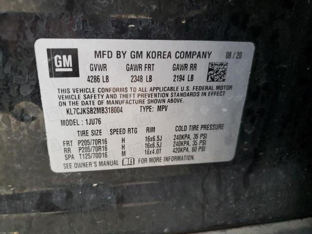 2021 CHEVROLET TRAX LS - KL7CJKSB2MB318004