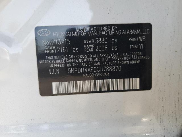 VIN 5NPDH4AE0GH788870 2016 Hyundai Elantra, SE no.12