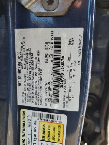 2018 FORD FUSION SE - 3FA6P0HD1JR238766