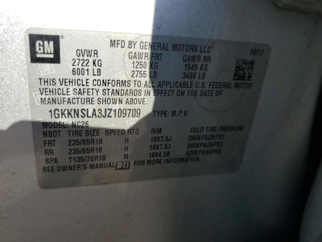 2018 GMC ACADIA SLE - 1GKKNSLA3JZ109709
