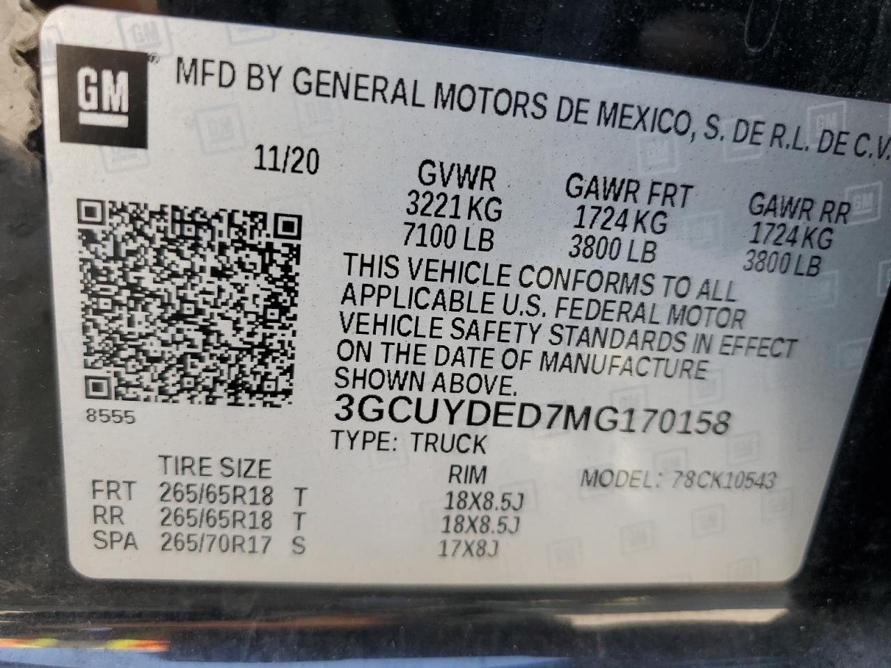 Lot #3033609171 2021 CHEVROLET SILVERADO