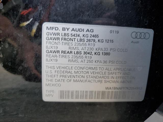 VIN WA1BNAFY7K2054913 2019 Audi Q5, Premium Plus no.12