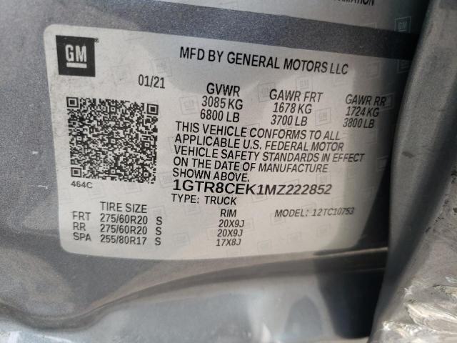 2021 GMC SIERRA C15 - 1GTR8CEK1MZ222852