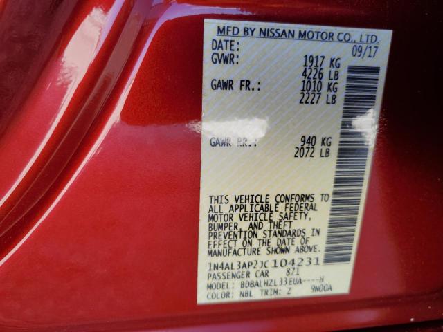 2018 NISSAN ALTIMA 2.5 - 1N4AL3AP2JC104231