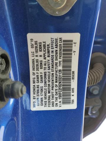 2019 HONDA CIVIC SPOR - 19XFC2F82KE031139