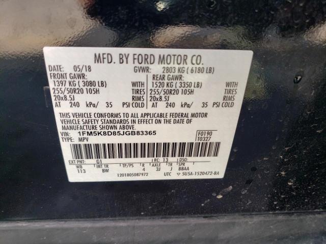 2018 FORD EXPLORER X - 1FM5K8D85JGB83365