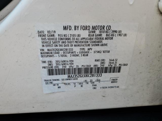 2019 FORD ECOSPORT S - MAJ3S2GEXKC281333