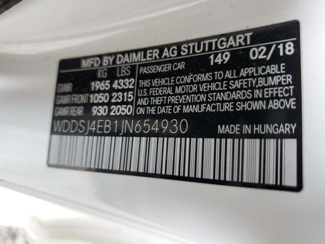 2018 MERCEDES-BENZ CLA 250 - WDDSJ4EB1JN654930