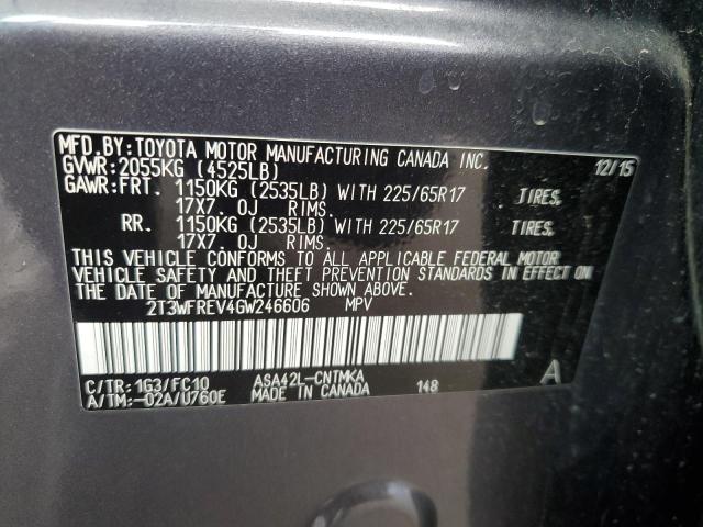 2016 TOYOTA RAV4 XLE - 2T3WFREV4GW246606