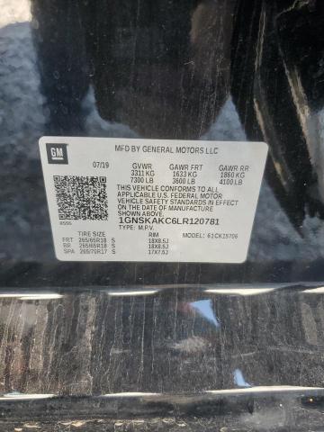2020 CHEVROLET TAHOE K150 - 1GNSKAKC6LR120781