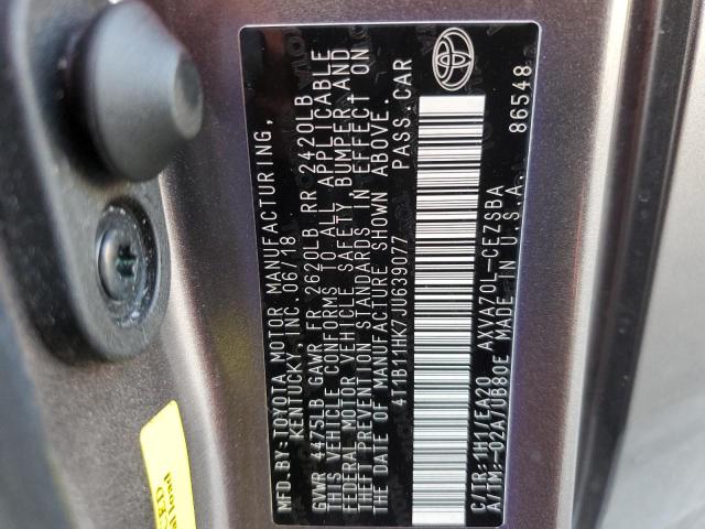 VIN 4T1B11HK7JU639077 2018 Toyota Camry, L no.12