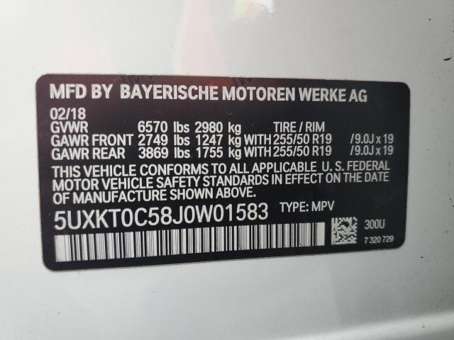 VIN 5UXKT0C58J0W01583 2018 BMW X5, Xdr40E no.13