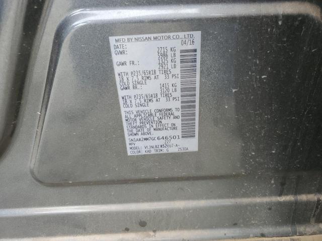 2016 NISSAN PATHFINDER - 5N1AR2MM7GC646501