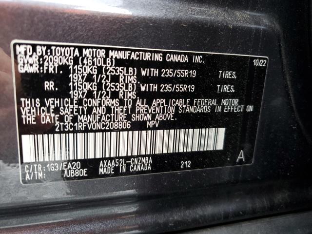 VIN 2T3C1RFV0NC208806 2022 Toyota RAV4, Xle Premium no.14