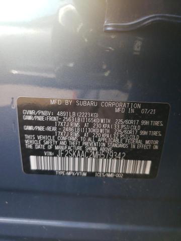 2021 SUBARU FORESTER JF2SKAAC2MH579342