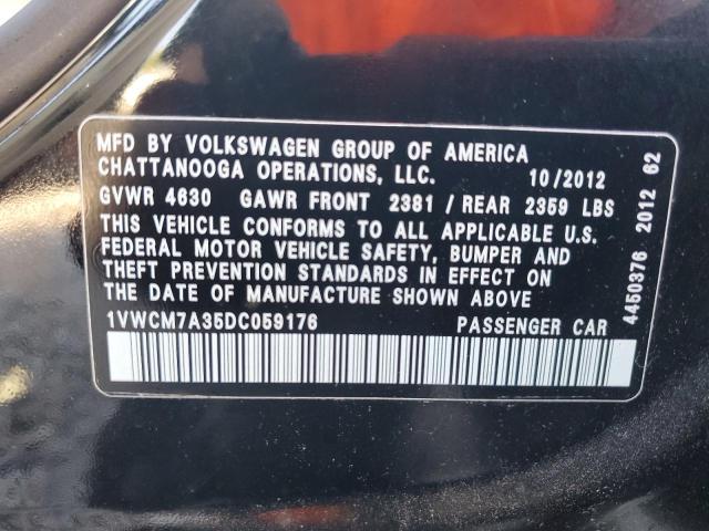 VIN 1VWCM7A35DC059176 2013 Volkswagen Passat, Sel no.13