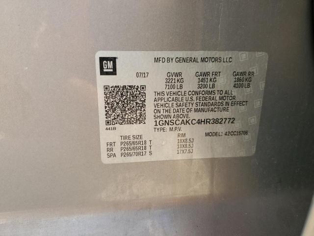 1GNSCAKC4HR382772 2017 CHEVROLET TAHOE