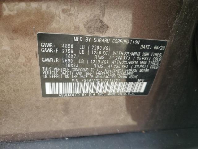 VIN 4S4BTANC1L3219301 2020 Subaru Outback, Limited no.14