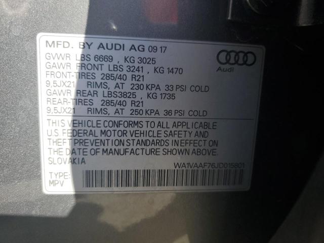 VIN WA1VAAF76JD015801 2018 Audi Q7, Prestige no.13