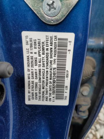 2015 HONDA CIVIC EXL - 19XFB2F90FE249176
