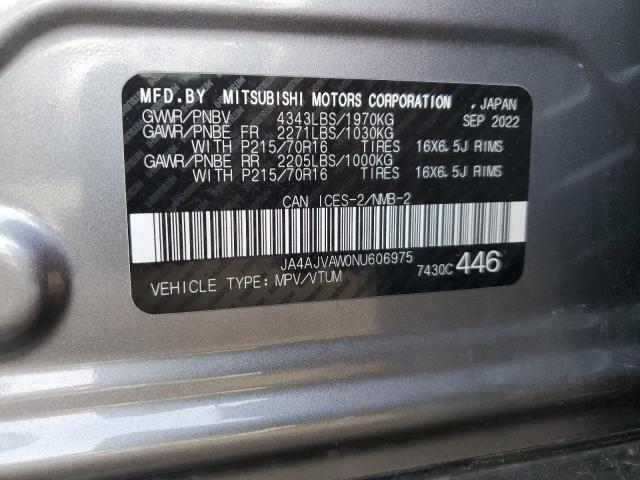 2022 MITSUBISHI RVR SE JA4AJVAW0NU606975