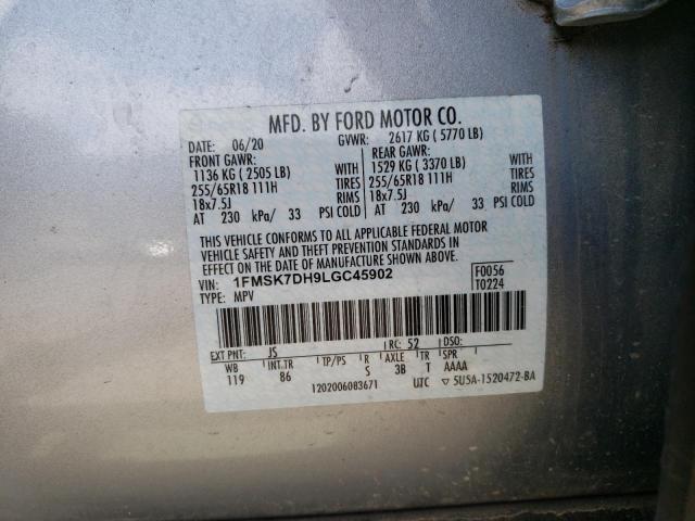 2020 FORD EXPLORER X - 1FMSK7DH9LGC45902