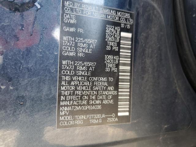 2016 NISSAN ROGUE S - KNMAT2MV1GP614036