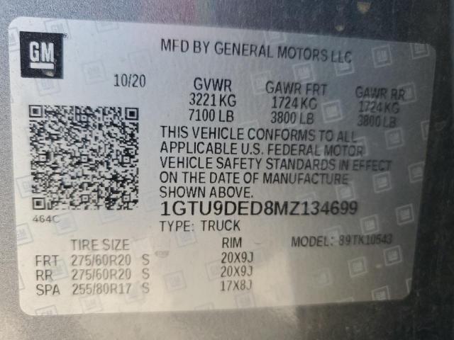 2021 GMC SIERRA 1GTU9DED8MZ134699