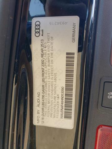 2017 AUDI A4 PREMIUM - WAUDNAF46HN053090