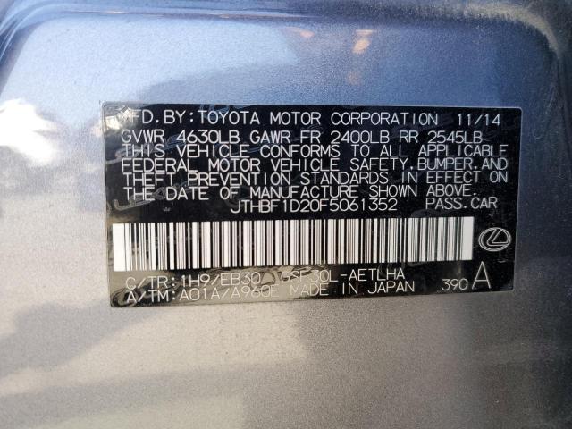 2015 LEXUS IS 250 - JTHBF1D20F5061352