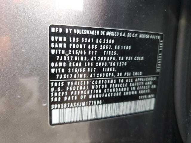 2018 VOLKSWAGEN TIGUAN SE - 3VV3B7AX4JM177596