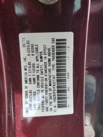 2015 HONDA ACCORD EXL - 1HGCR2F81FA221347