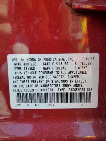 2017 ACURA ILX BASE W - 19UDE2F33HA009038